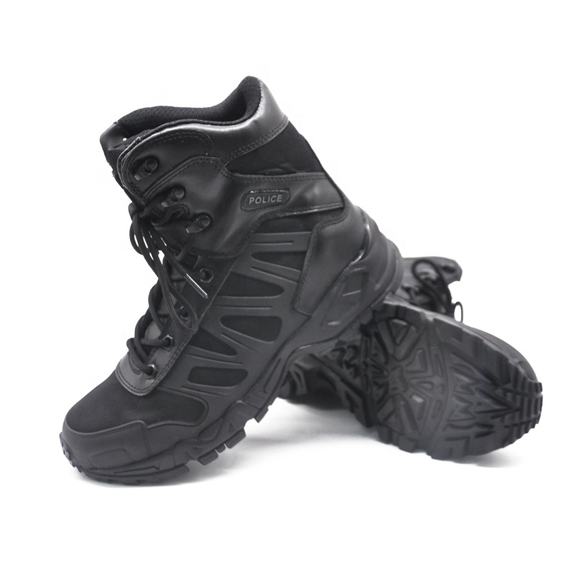 Hot weather tactical combat boots black colour lightweight security boots