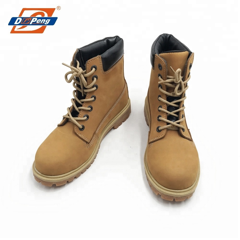 hot selling stylish yellow Nubuck leather safety shoes SRC composite toe outdoor hiking work boots