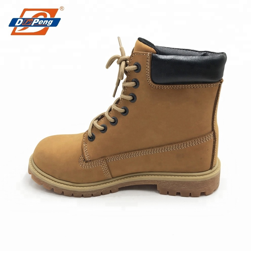 hot selling stylish yellow Nubuck leather safety shoes SRC composite toe outdoor hiking work boots