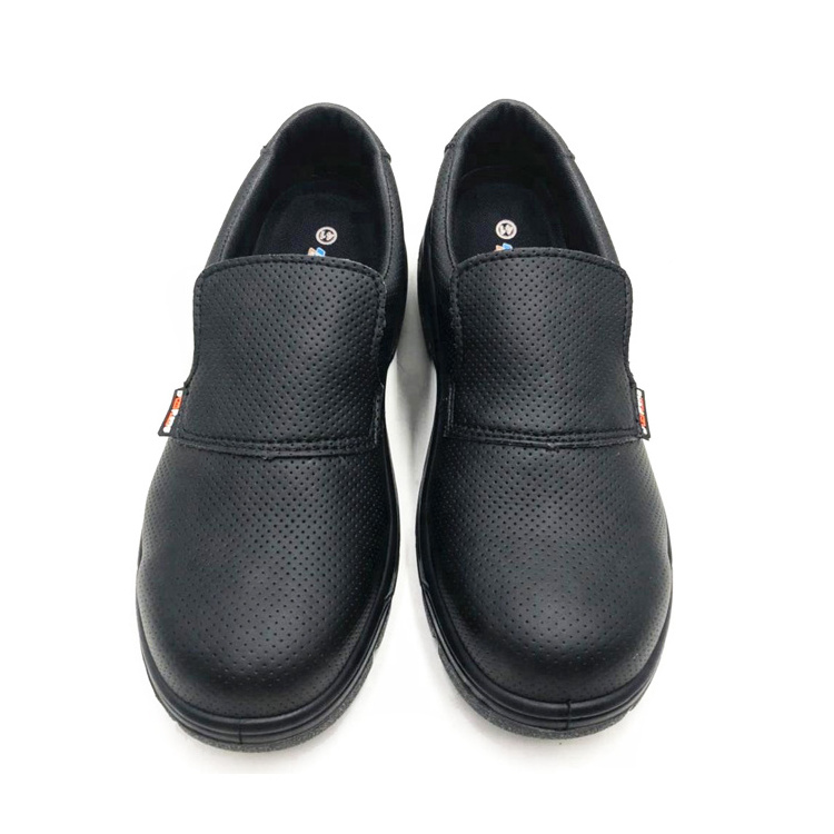 China Wholesale Black Leather Low Cut Slip On Construction Work Shoes Breaker Safety Shoes Composite Toe