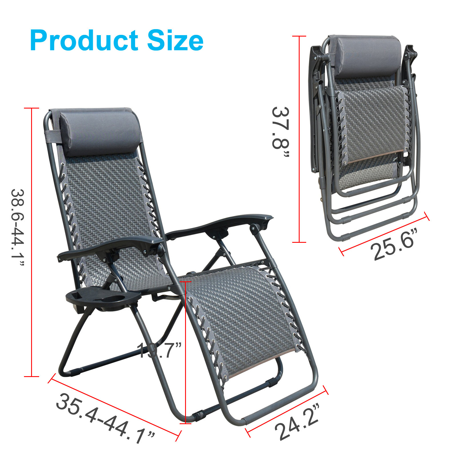 Folding Reclining Zero Gravity Chair Outdoor Chair Beach Lounge Chair Garden Furniture USA STOCK