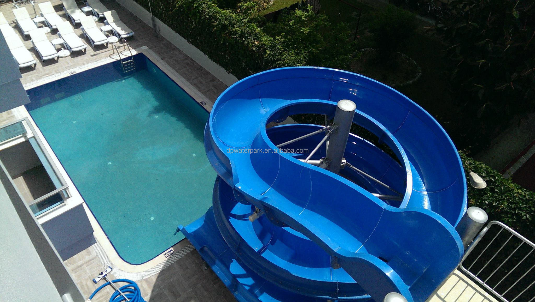 Large Water Slide Water Play Equipment Hotel Pool Slide Fiberglass Spiral Slide