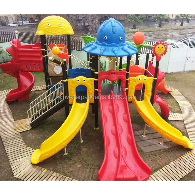 Outdoor Games Play Equipment Colorful Children Playground Park Slide Funny Plastic Slide 1 Set Swings for Kids Indoor Accepted