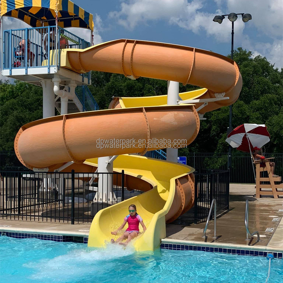 Commercial water park equipment mini aqua park slide residential fiberglass pool slide kids outdoor spiral water slide