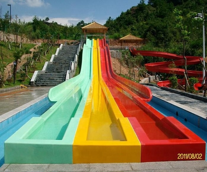 Racing Mat Water Slide Water Play Equipment Spiral Fiberglass for Outdoor Giant Rainbow Slides for Adults