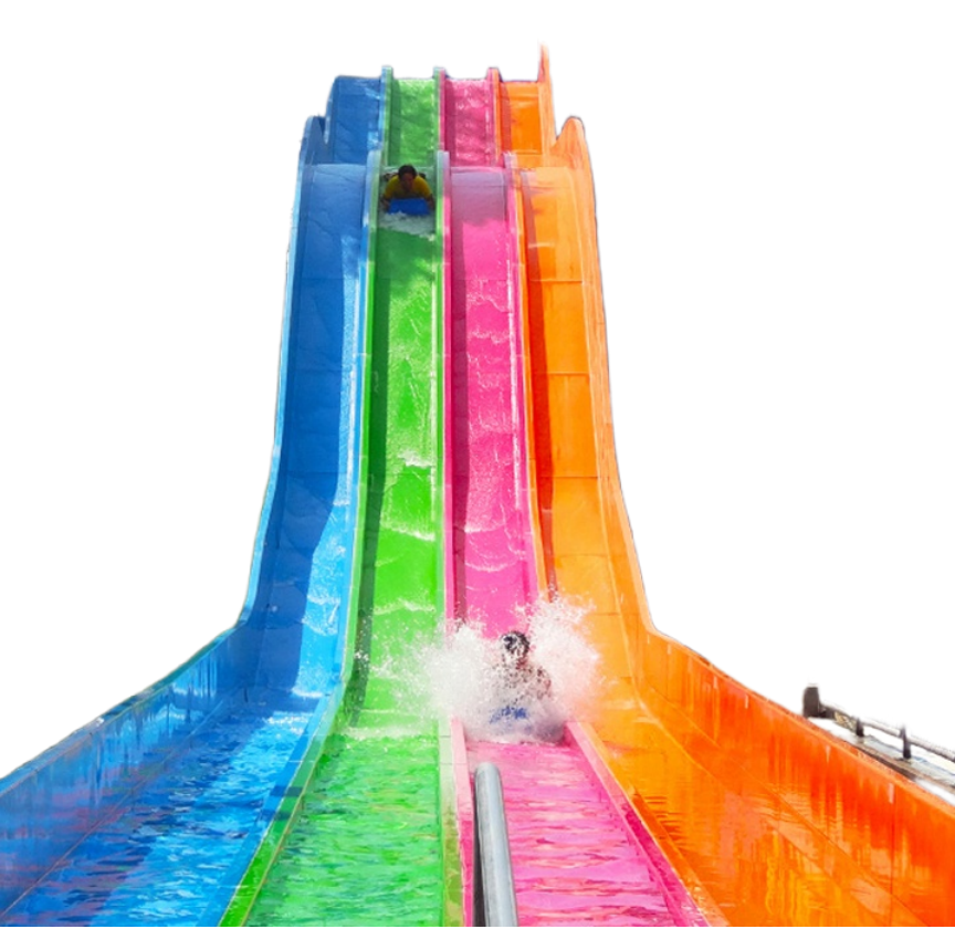 Racing Mat Water Slide Water Play Equipment Spiral Fiberglass for Outdoor Giant Rainbow Slides for Adults