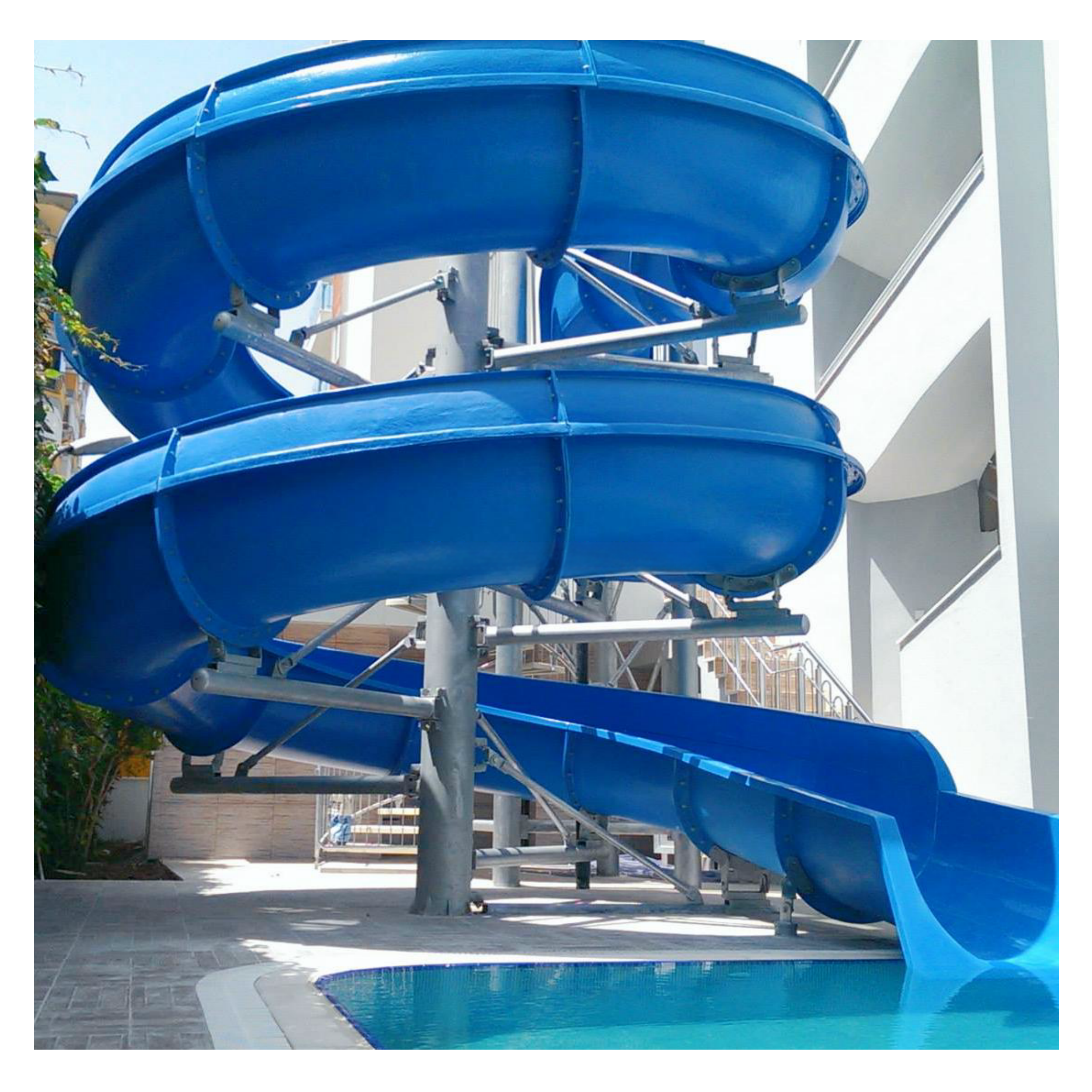 Large Water Slide Water Play Equipment Hotel Pool Slide Fiberglass Spiral Slide