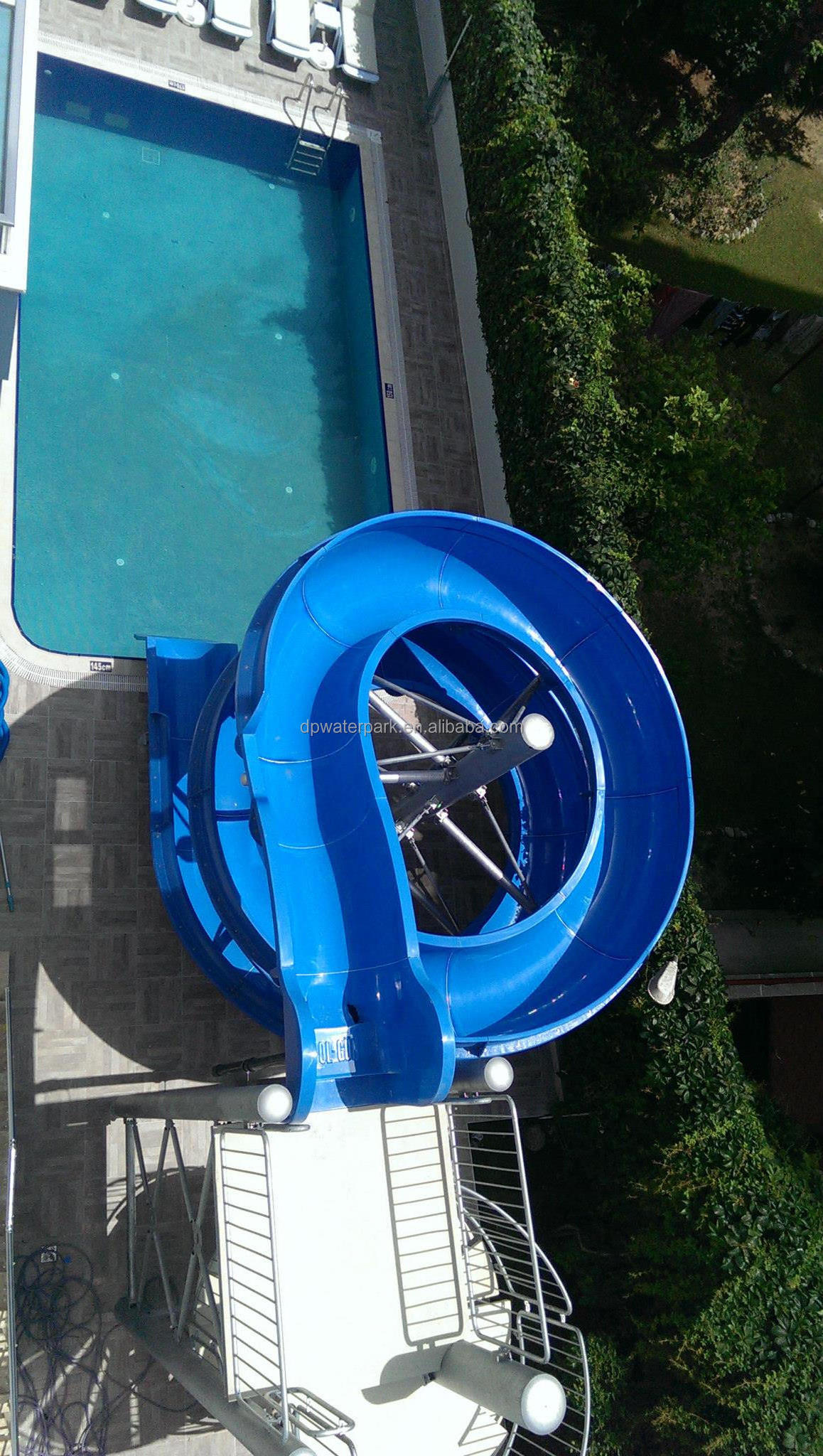 Large Water Slide Water Play Equipment Hotel Pool Slide Fiberglass Spiral Slide