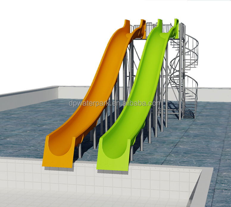 Good sale summer commercial fiberglass water slide for kids and adults