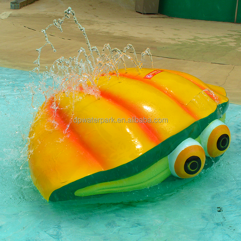 Commercial aqua park cartoon spray toys kids swimming pool games fiberglass shell sprinkler for sale