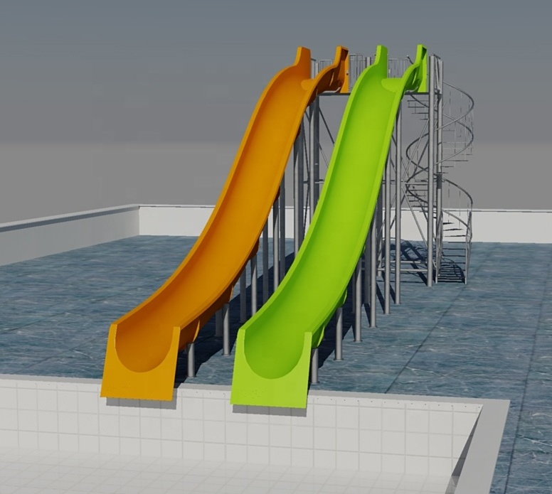 Good sale summer commercial fiberglass water slide for kids and adults