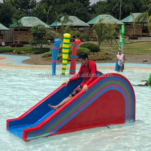 Commercial aqua park rides children water play toys mini fiberglass rainbow slide for sale