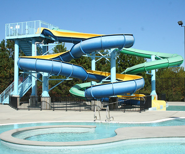 Kids Water Games Theme Park Swimming Pool Fiberglass Spiral Slide