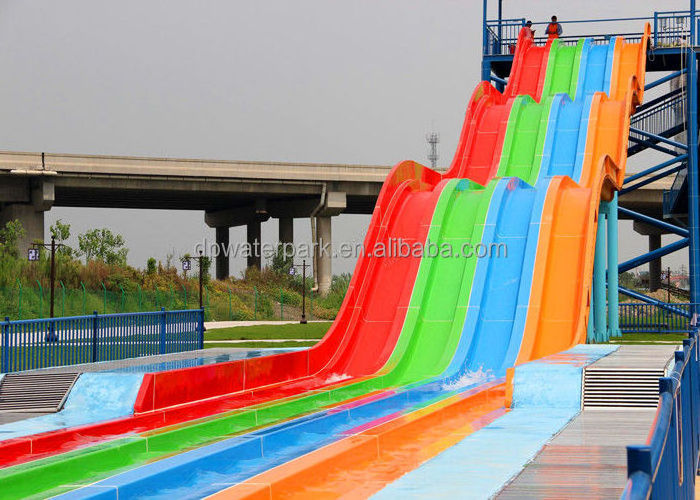 Racing Mat Water Slide Water Play Equipment Spiral Fiberglass for Outdoor Giant Rainbow Slides for Adults