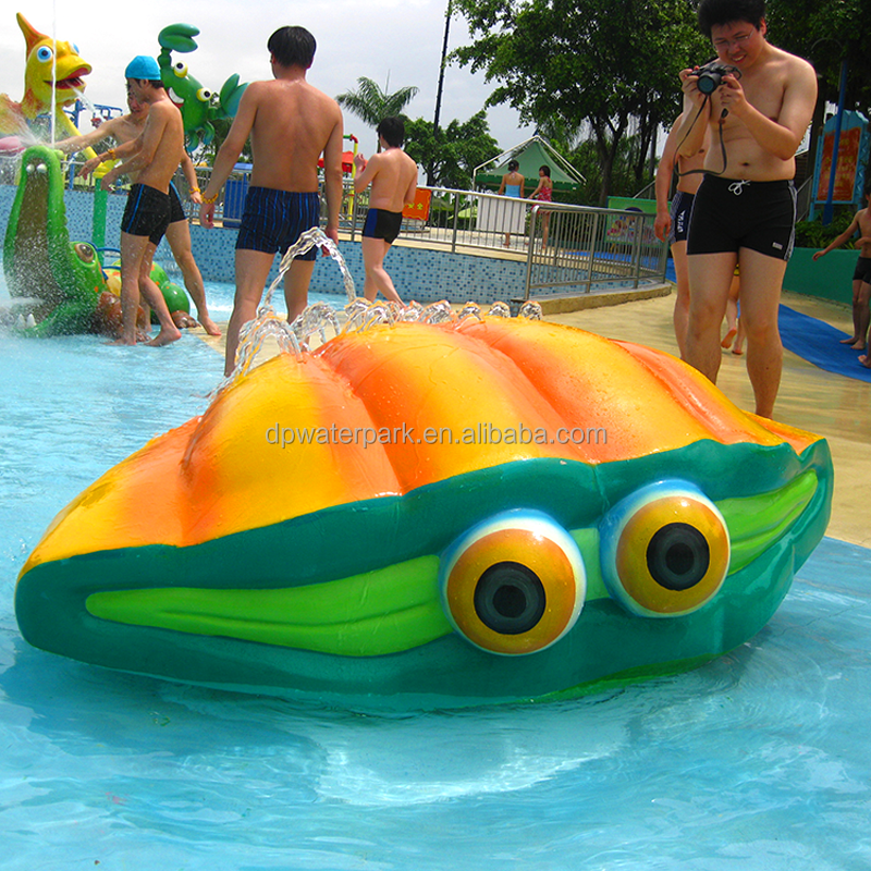 Commercial aqua park cartoon spray toys kids swimming pool games fiberglass shell sprinkler for sale