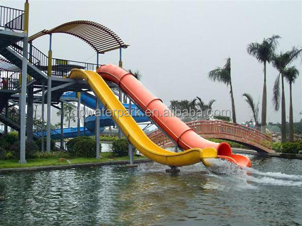 Outdoor aqua park commercial water play equipment toboggan water slide sled and barrel slide rafting slide