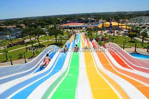 Commercial aqua adventure park rides outdoor public sport park large water slide FRP mat racing rainbow water slide