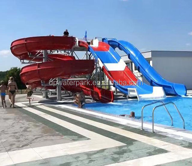 Water Play Equipment Toboggan De Fibra Vidrio Aqua Park Wide Body Pool Slides for Sale Indoor Swimming Pool for Adults 12 Months