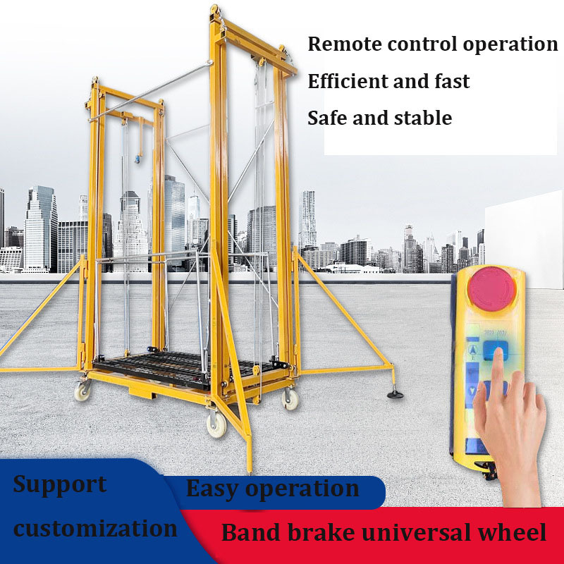 Hot sale electric lifting scaffolding  mobile climbing platform for decoration construction indoor free guardrail