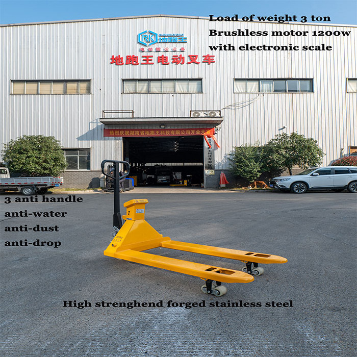 3 ton mini pallet truck lithium battery electric forklift scale for store house