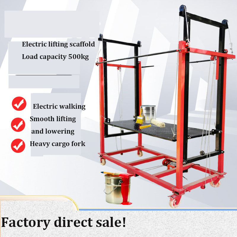 Hot sale electric lifting scaffolding  mobile climbing platform for decoration construction indoor free guardrail