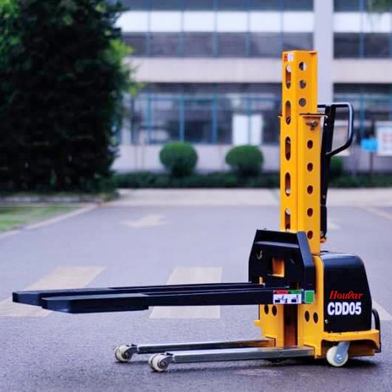 Best price 500kg 700kg 1000 kg Self Loading Portable Stacker Forklift electric Stacker on sale