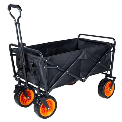 Stainless Steel Portable Folding Trolley Cart Beach Camping Garden Collapsible Wagon Trolley Cart