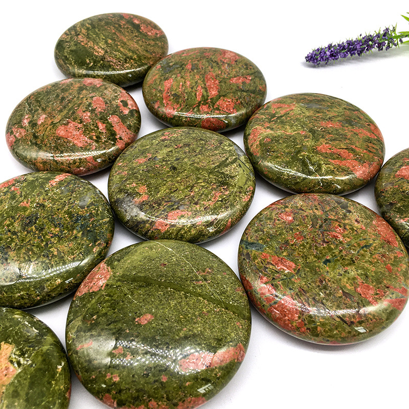 New arrival Natural Wholesale High quality Unakite Palms Beautiful Crystals Healing Stone Unakite Palms For Decoration