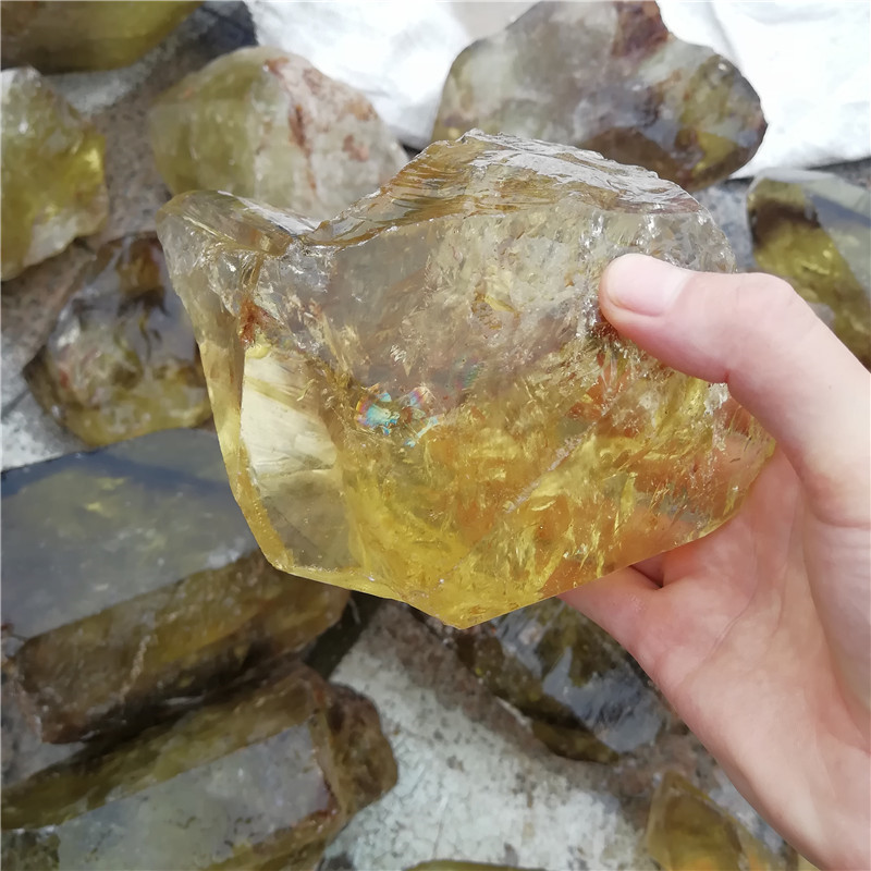 Wholesale Natural Larger yellow rough crystal stone citrine raw quartz crystal stone