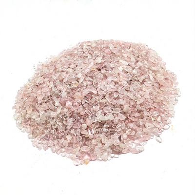 Wholesale Hot Natural Rose chips Crystal Stone polished crystal rose gravels chips small rose tumble stone for home decoration