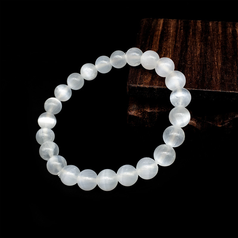 Wholesale 8mm Selenite Crystal Bracelets Natural 10mm Selenite Healing Crystal Bracelets for women gift