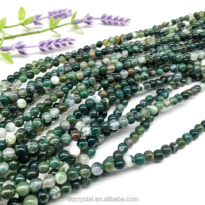 HOT sale healing moss agate bracelet beads fresh green garden and river crystal stones beads for decoration and gifts