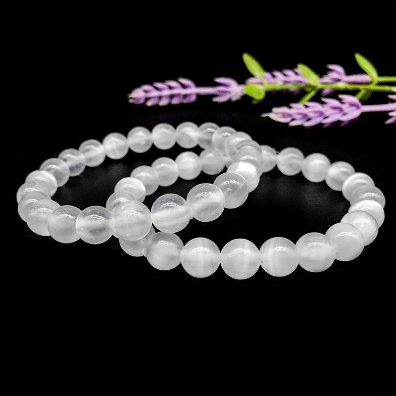 Wholesale 8mm Selenite Crystal Bracelets Natural 10mm Selenite Healing Crystal Bracelets for women gift