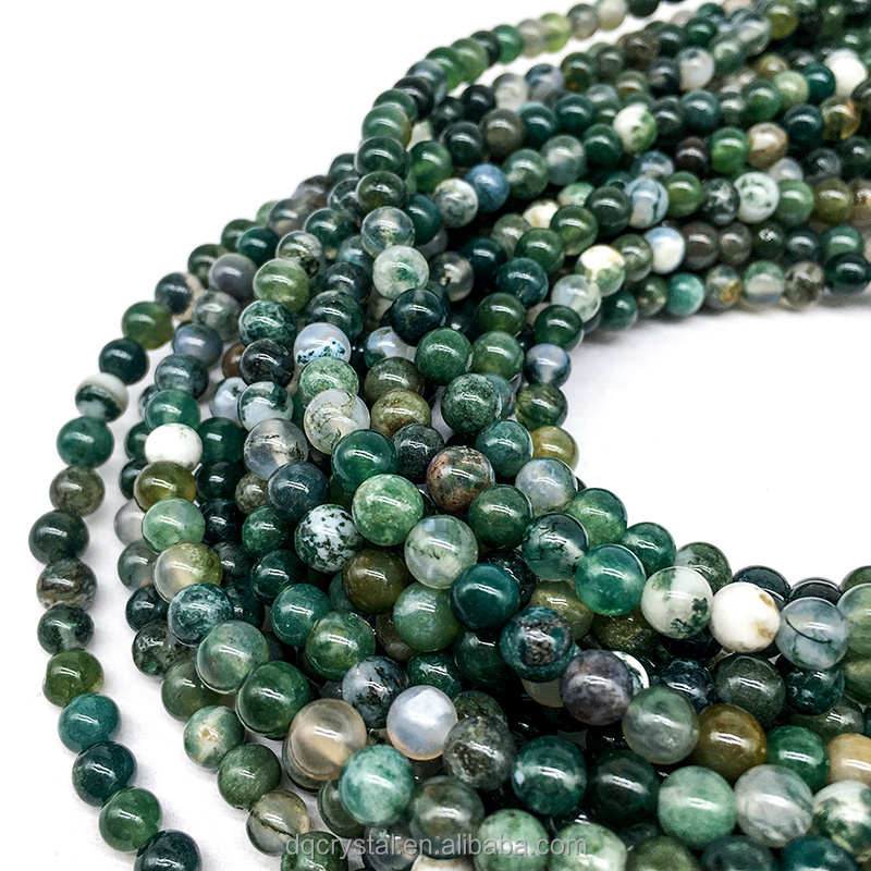 HOT sale healing moss agate bracelet beads fresh green garden and river crystal stones beads for decoration and gifts