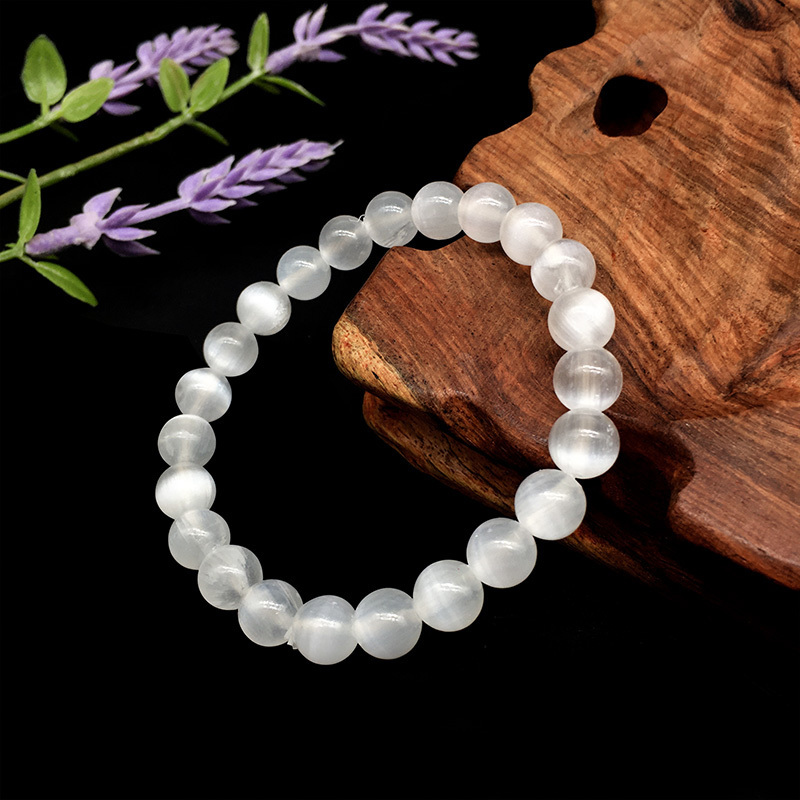 Wholesale 8mm Selenite Crystal Bracelets Natural 10mm Selenite Healing Crystal Bracelets for women gift