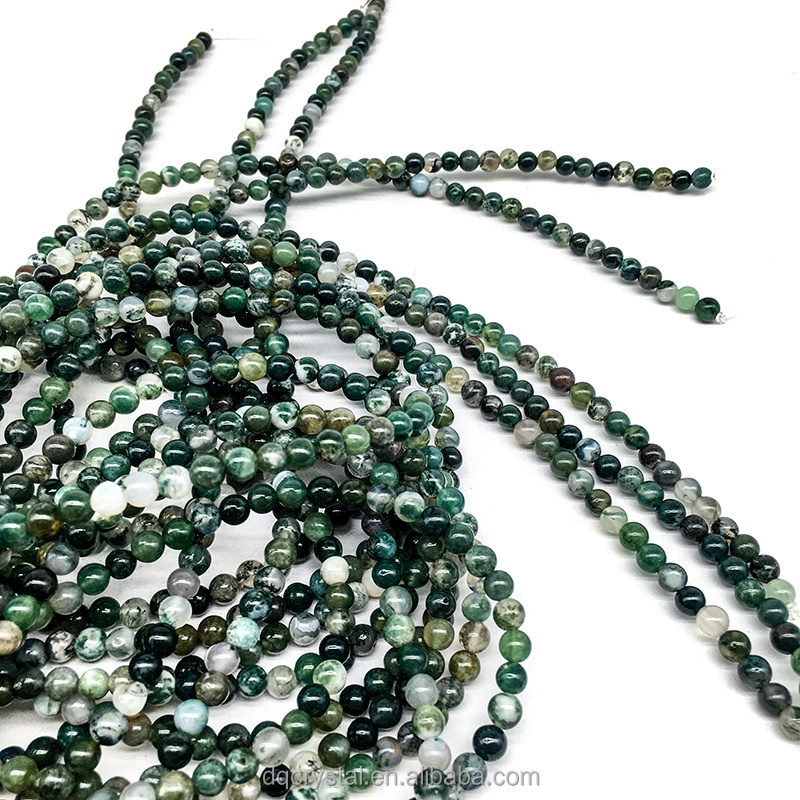 HOT sale healing moss agate bracelet beads fresh green garden and river crystal stones beads for decoration and gifts