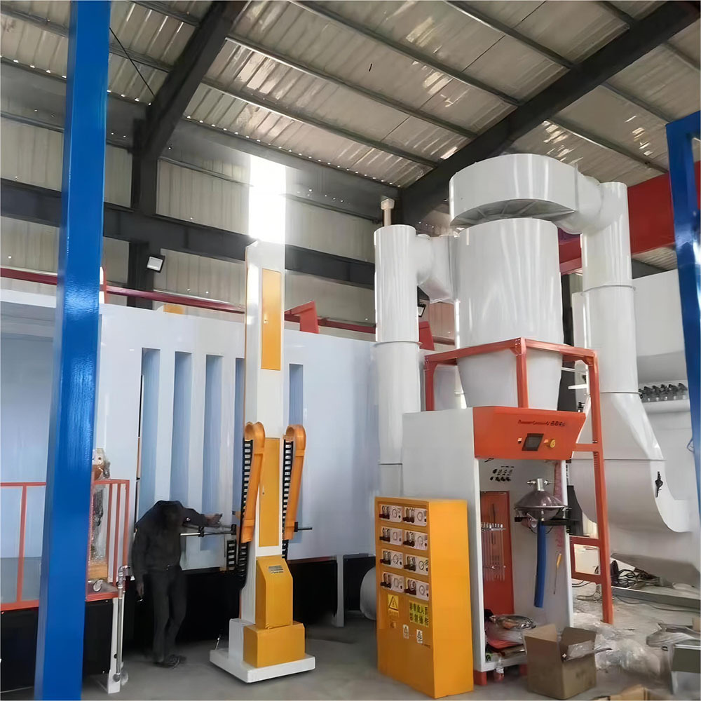 China Manufacturer Electrostatic Automatic Powder Coating Line With Powder Curing Oven and Powder Spray Booth