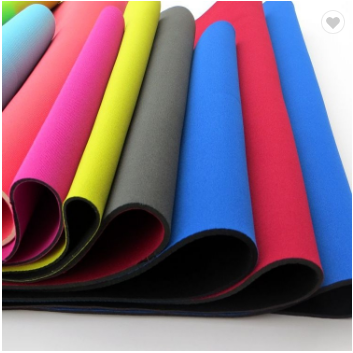 Wholesale 3mm embossed neoprene rubber sheet with polyester fabric Anti-slip for Sports mat/Mouse pad/Picnic mat Factory sale