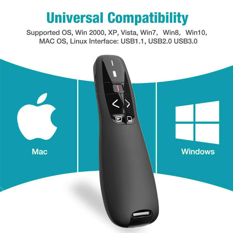 K400  2 in 1 PPT Presenter For Presentation,Meeting,Laser For Pet,Speech,Teaching Presentation Clicker with Laser Pointer