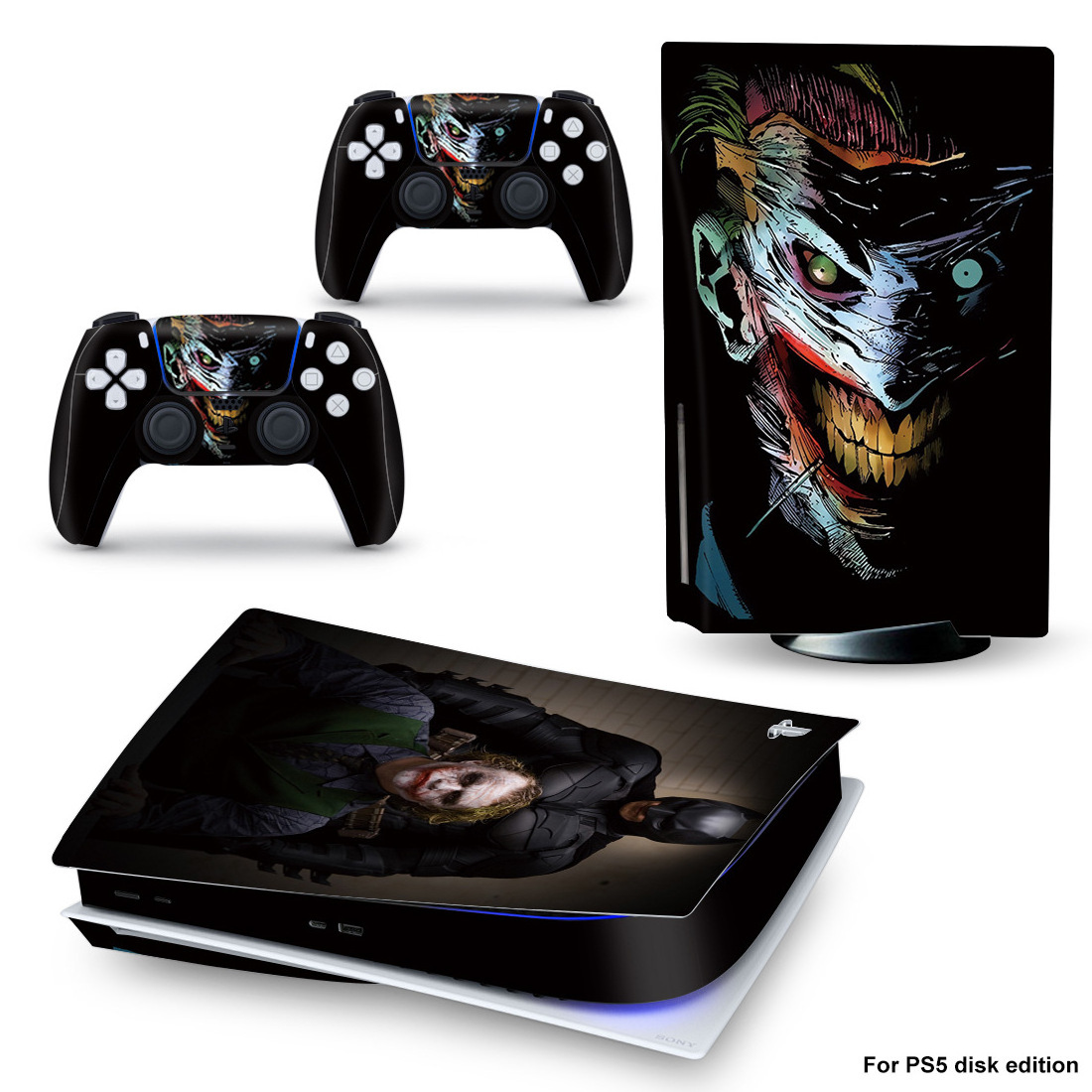 Popular Design Protective Decal Cover Full Set PS5 Digital Edition Skin Sticker for PS5 Console and 2 Controllers