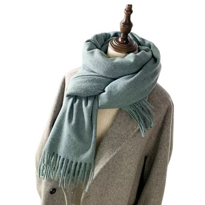 Fashion Lady Warm Long Pure Color Shawl 30%wool 70%polyester Cashmere Winter Scarf