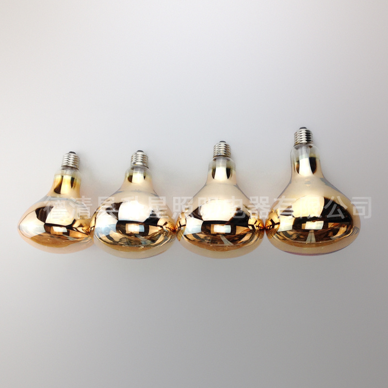 golden color halogen infrared heating tungsten filament lamp light bulbs for bathroom heater IR125 IR115