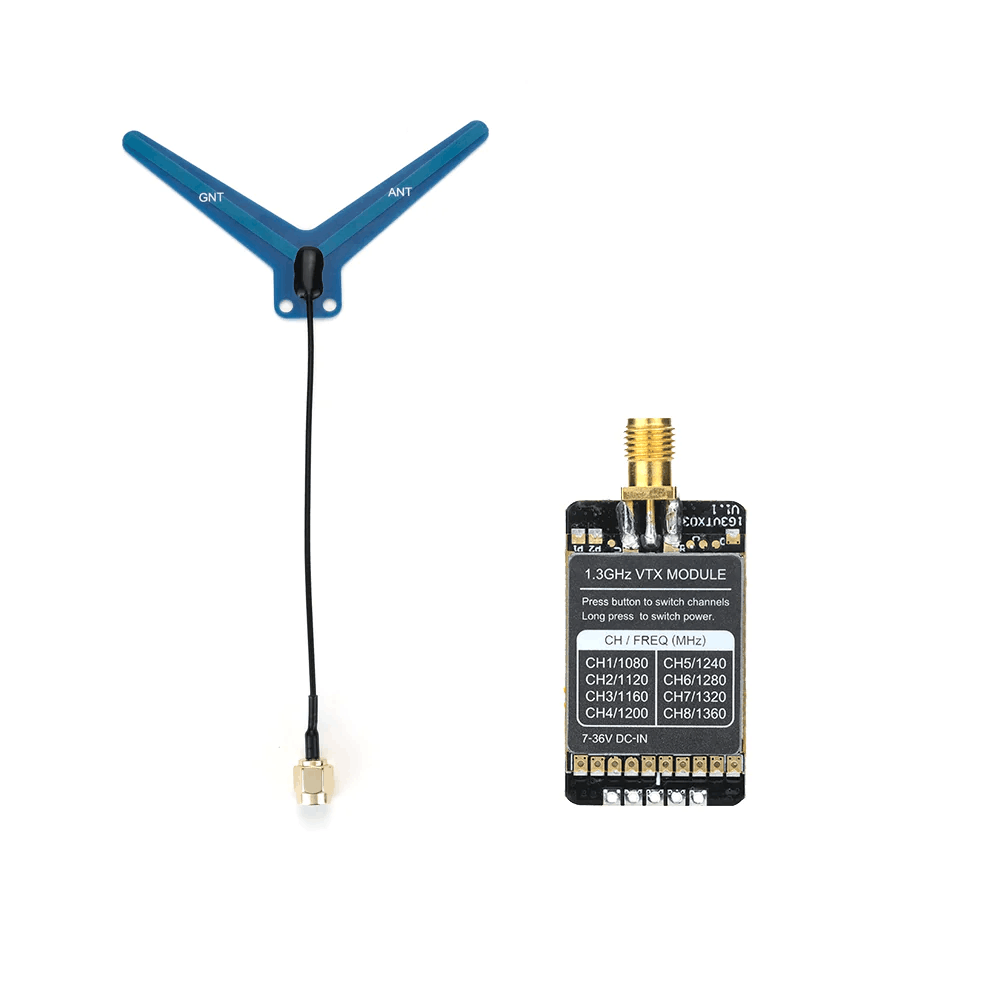 Video transmitter and receiver 1.2/1.3GHZ ANT-Y1240/VTX-1G3SE/VRX-1G3-V RC FPV Long Range Aircraft Drone FPV