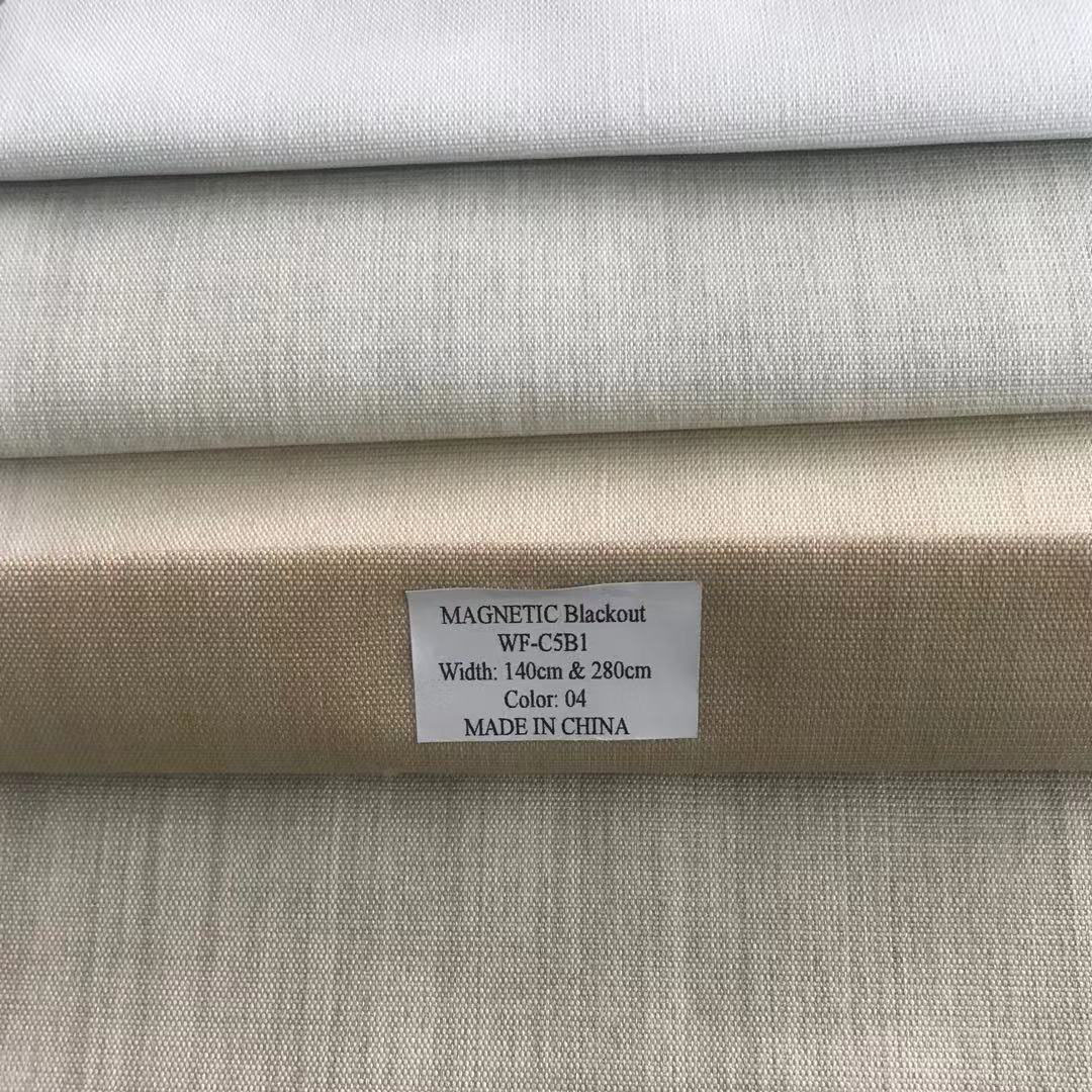 China manufacturer high quality 140cm 280cm polyester magnetic blackout fabrics for curtain textiles