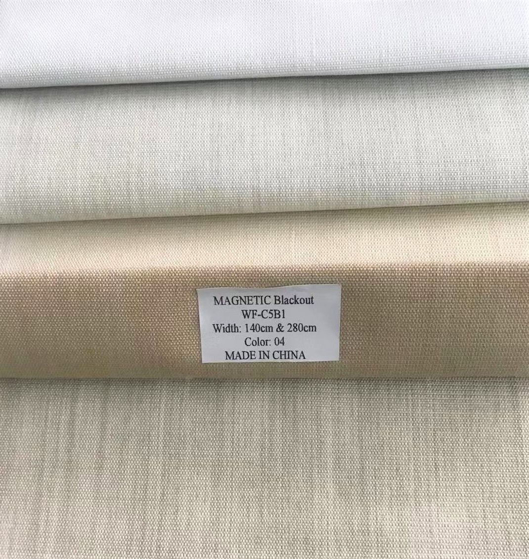 China manufacturer high quality 140cm 280cm polyester magnetic blackout fabrics for curtain textiles