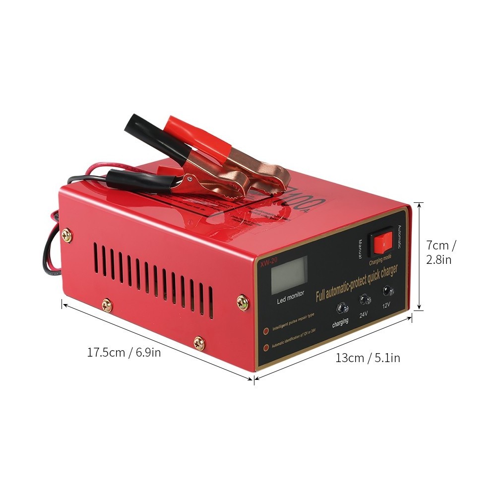 Monfara Pulse Repair Battery Maintainer Portable Intelligent Car Battery Charger Automatic 12V 24V