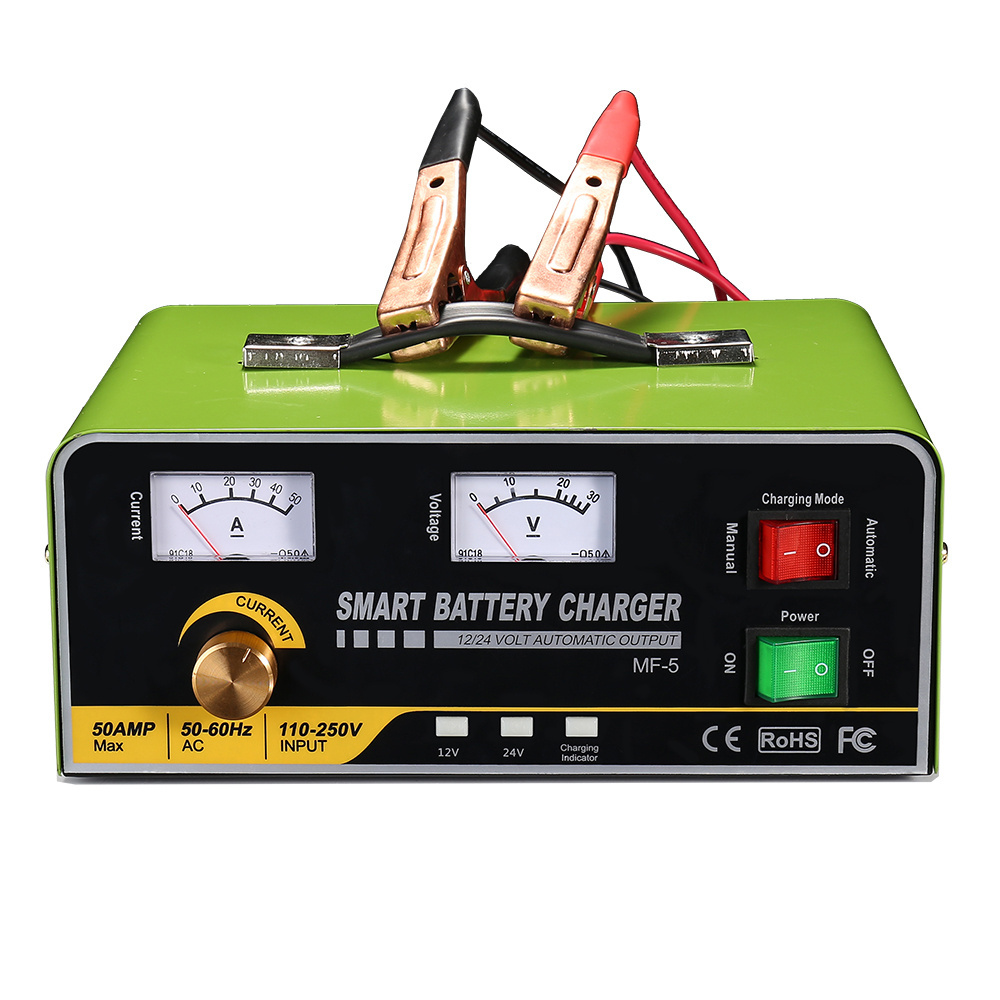 Monfara Fully Automatic Battery Charger and Maintainer 50Amp 30Amp 12V 24V Auto Desulfator Battery Charger