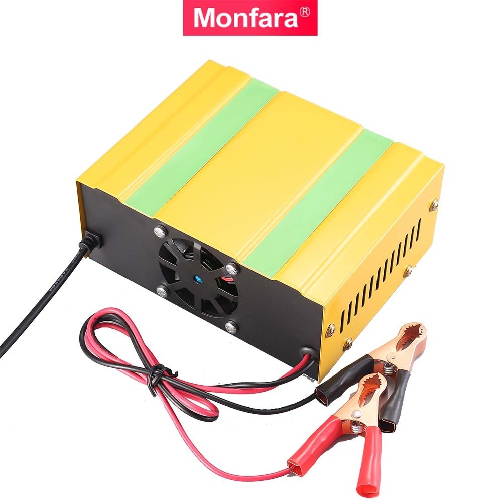 Monfara Automotive Battery Charger 12V 24V 10A Intelligent Pulse Repair Car Battery Charger Boat Marine Battery Charger