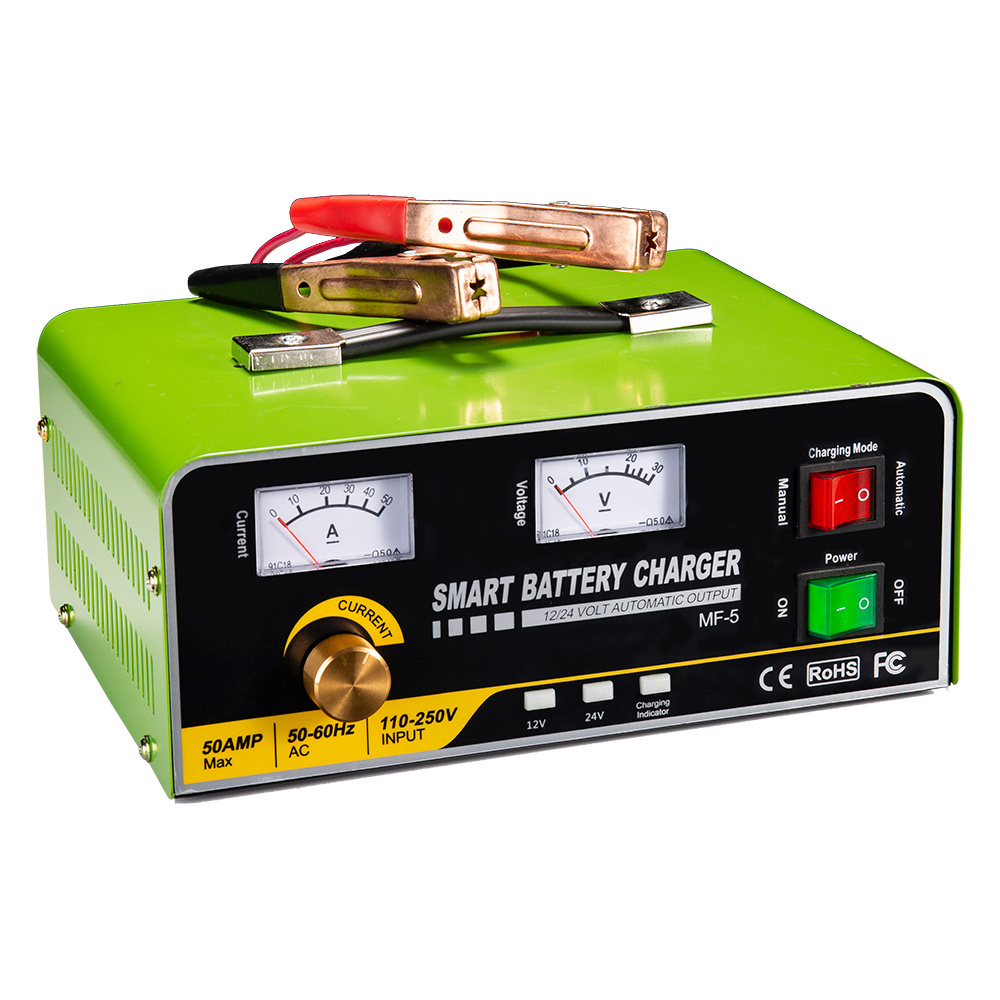 Monfara Fully Automatic Battery Charger and Maintainer 50Amp 30Amp 12V 24V Auto Desulfator Battery Charger