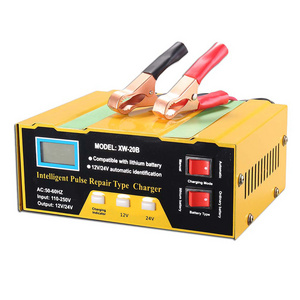 Monfara Automotive Battery Charger 12V 24V 10A Intelligent Pulse Repair Car Battery Charger Boat Marine Battery Charger